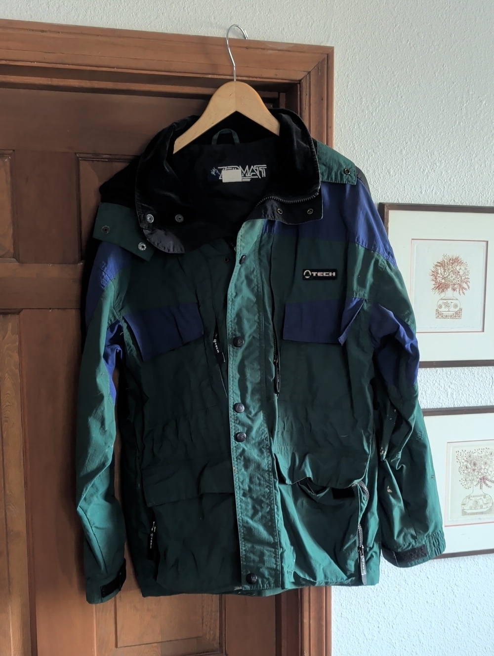 Vintage Zermatt Tech Green/Blue Windbreaker Jacket